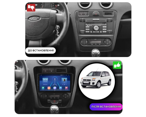 Штатная магнитола Lesko для Ford Fusion I 2002-2005 экран 9" 2/32Gb Wi-Fi GPS Base