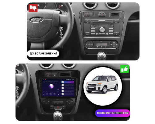 Штатная магнитола Lesko для Ford Fusion I 2002-2005 экран 9" 2/32Gb CarPlay 4G Wi-Fi GPS Prime