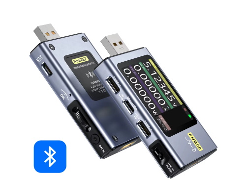 USB-тестер для зарядних пристроїв FNIRSI FNB58 з Bluetooth silver
