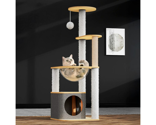 Когтеточка игровой центр Taotaopets Y0044-А лежак с игрушками для кота 40*40*115 см