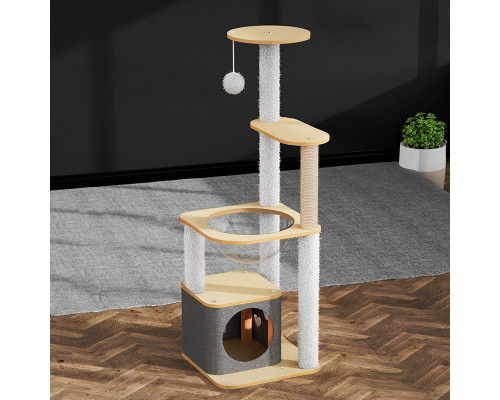 Когтеточка игровой центр Taotaopets Y0044-А лежак с игрушками для кота 40*40*115 см