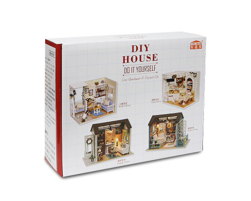 Кукольный дом конструктор DIY Cute Room 8008-D Гостиная с верандой и камином
