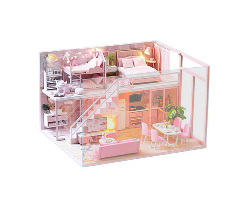 Кукольный дом конструктор DIY Cute Room L-027-BC Pink house