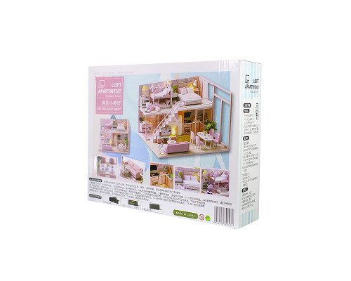 Кукольный дом конструктор DIY Cute Room L-027-BC Pink house