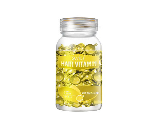 Витаминные капсулы для волос Sevich Hair Vitamin с маслом Алоэ Вера для светлых волос питание и блеск волос желтые 30 капсул