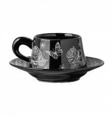 Сувенирный подарочный кофейный набор Nordic Miroson чашка+блюдце+подарочная коробка керамический Black