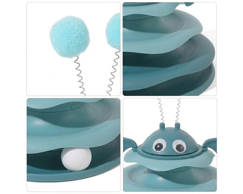 Игрушка Taotaopets 079906 для кота интелектуальная 3-х уровневая Башня Dark Blue