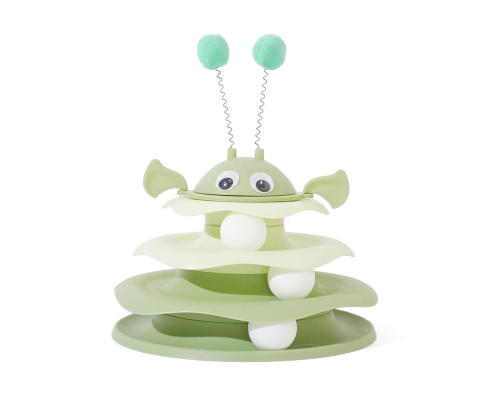 Игрушка Taotaopets 079906 для кота интелектуальная 3-х уровневая Башня Green