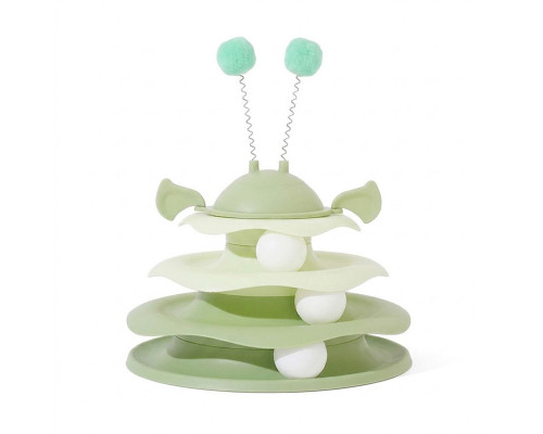 Игрушка Taotaopets 079906 для кота интелектуальная 3-х уровневая Башня Green
