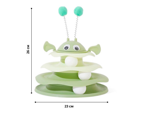 Игрушка Taotaopets 079906 для кота интелектуальная 3-х уровневая Башня Green