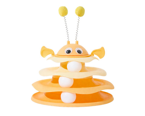 Игрушка Taotaopets 079906 для кота интелектуальная 3-х уровневая Башня Yellow