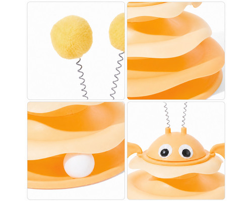 Игрушка Taotaopets 079906 для кота интелектуальная 3-х уровневая Башня Yellow