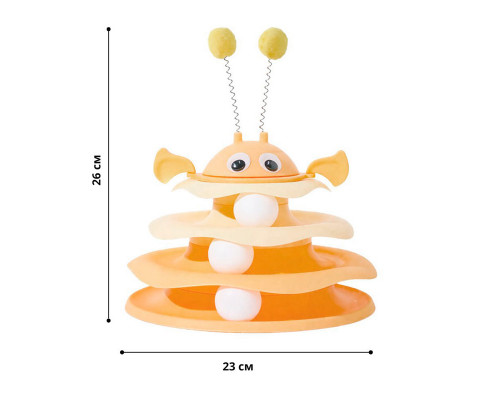 Игрушка Taotaopets 079906 для кота интелектуальная 3-х уровневая Башня Yellow