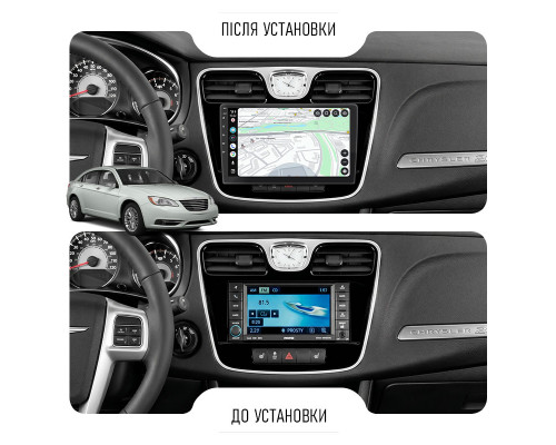 Штатная магнитола Lesko для Chrysler 200 I 2010-2014 экран 9" 2/32Gb Wi-Fi GPS Base