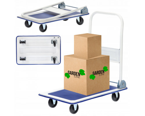 Платформний візок вантажний Garden Line (73 × 47 × 83 см) зі складною ручкою | вантажопідйомність - 150 кг (Польща)