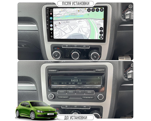 Штатная магнитола Lesko для Volkswagen Scirocco III 2008-2014 экран 9" 2/32Gb Wi-Fi GPS Base