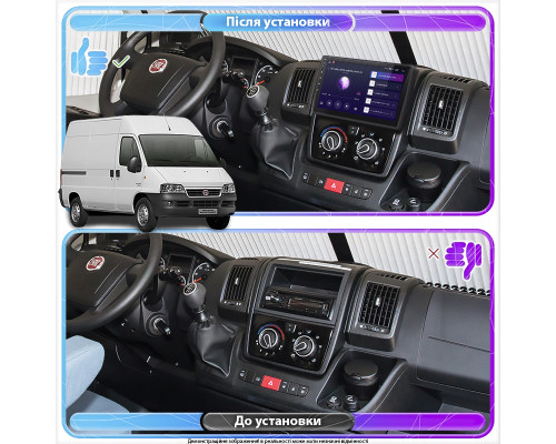 Штатная магнитола Lesko для Fiat Ducato II 2006-2011 экран 9" 4/64Gb 4G Wi-Fi GPS Top