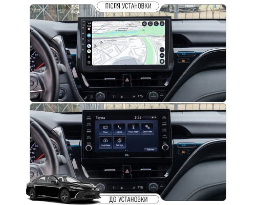 Штатная магнитола Lesko для Toyota Camry VIII (XV70) Рестайлинг 2020- экран 10" 4/64Gb 4G Wi-Fi GPS Top