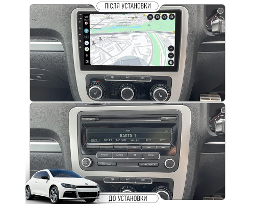 Штатная магнитола Lesko для Volkswagen Scirocco R I 2009-2014 экран 9" 2/32Gb Wi-Fi GPS Base
