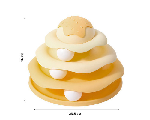 Игрушка Taotaopets 07A10001 для кота интелектуальная 3-х уровневая Башня Yellow