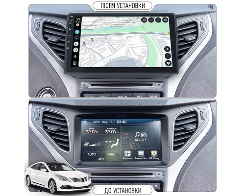 Штатная магнитола Lesko для Hyundai Grandeur V ver. 2 2014-2016 экран 9" 2/32Gb Wi-Fi GPS Base