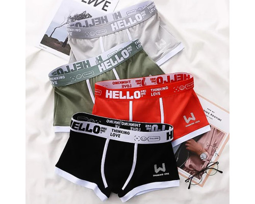 Набор мужских трусов боксеров PB-3199 Light gray/Green/Coral/Black из 4 шт  L