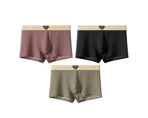 Набор мужских трусов боксеров B6425 Olive/Black/Brick Red из 3 шт 2XL