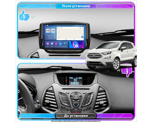 Штатная магнитола Lesko для Ford EcoSport I 2014-2018 экран 9" 4/64Gb CarPlay 4G Wi-Fi GPS Prime