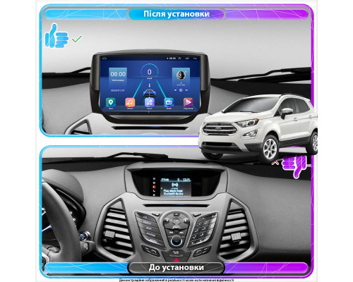 Штатная магнитола Lesko для Ford EcoSport I 2014-2018 экран 9" 2/32Gb 4G Wi-Fi GPS Top