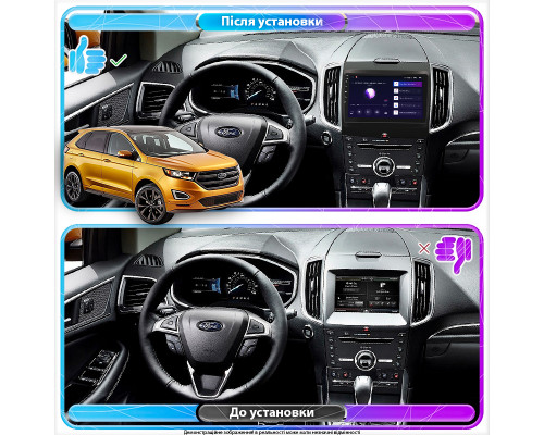 Штатная магнитола Lesko для Ford Edge II 2015-2018 экран 9" 2/32Gb CarPlay 4G Wi-Fi GPS Prime