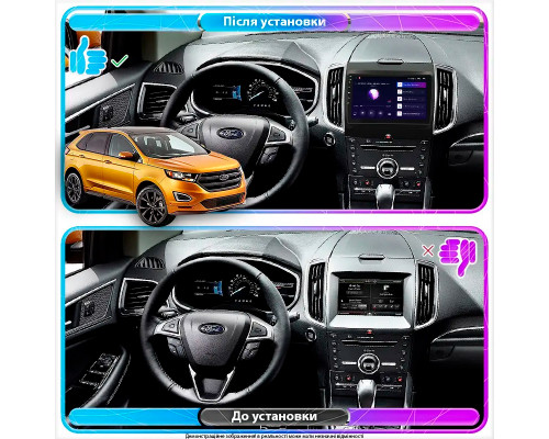 Штатная магнитола Lesko для Ford Edge II 2015-2018 экран 9" 6/128Gb 4G Wi-Fi GPS Top