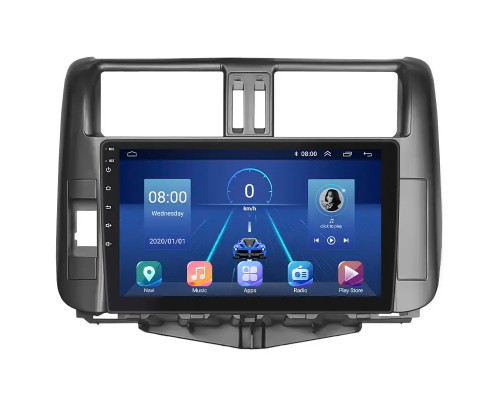 Штатная магнитола Lesko для Toyota Land Cruiser Prado 150 Series 2009-2013 экран 9" 6/128Gb 4G Wi-Fi GPS Top