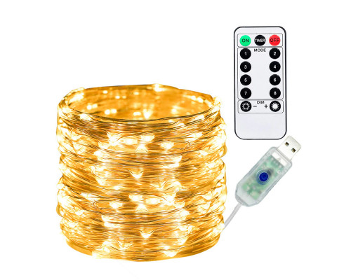 Гірлянда світлодіодна герметична OSIDEN USB 10м з пультом warm white