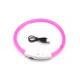 Светодиодный LED ошейник L-18 USB светящийся водоотталкивающий для собак и котов  Pink M