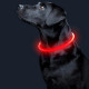 Светодиодный LED ошейник L-18 USB светящийся водоотталкивающий для собак и котов  Red S