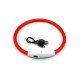 Светодиодный LED ошейник L-18 USB светящийся водоотталкивающий для собак и котов  Red S