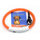 Светодиодный LED ошейник L-18 USB светящийся водоотталкивающий для собак и котов  Orange M