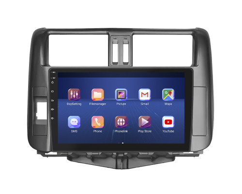 Штатная магнитола Lesko для Toyota Land Cruiser Prado 150 Series 2009-2013 экран 9" 4/32Gb 4G Wi-Fi GPS Top