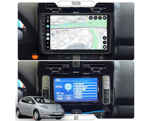 Штатная магнитола Lesko для Nissan Leaf I (ZE0/AZE0) 2010-2017 экран 9" 2/32Gb Wi-Fi GPS Base
