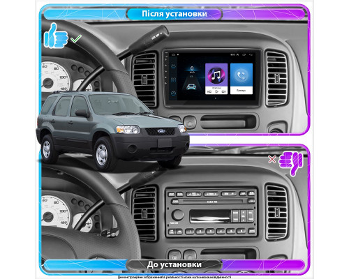 Штатная магнитола Lesko для Ford Escape I Рестайлинг 2004-2007 экран 9" 1/16Gb Wi-Fi GPS Base