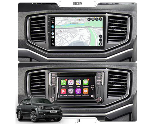Штатная магнитола Lesko для Volkswagen Amarok I Рестайлинг 2016-2022 экран 9" 2/32Gb Wi-Fi GPS Base