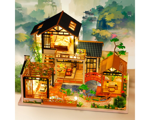 Кукольный дом конструктор DIY House P018-B Дом с садом сборный румбокс