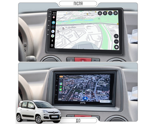 Штатная магнитола Lesko для Fiat Panda II 2003-2012 экран 9" 2/32Gb Wi-Fi GPS Base