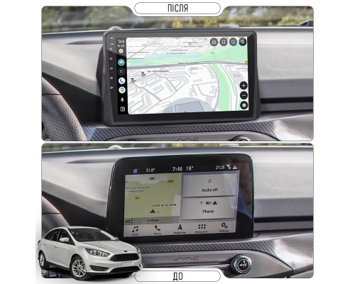 Штатная магнитола Lesko для Ford Focus IV 2018-2021 экран 10" 4/64Gb 4G Wi-Fi GPS Top