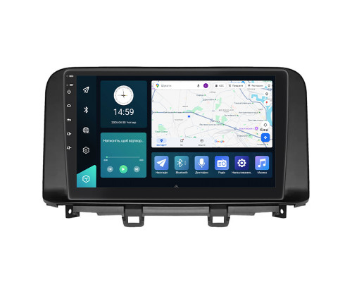 Штатная магнитола Lesko для Hyundai Kona I Рестайлинг 2020-2021 экран 10" 2/32Gb 4G Wi-Fi GPS Top