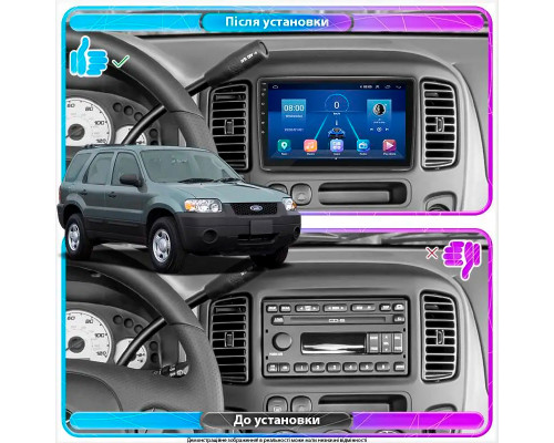 Штатная магнитола Lesko для Ford Escape I Рестайлинг 2004-2007 экран 9" 6/128Gb 4G Wi-Fi GPS Top