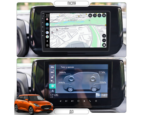 Штатная магнитола Lesko для Suzuki Swift VII 2023-2026 экран 9" 2/32Gb 4G Wi-Fi GPS Top