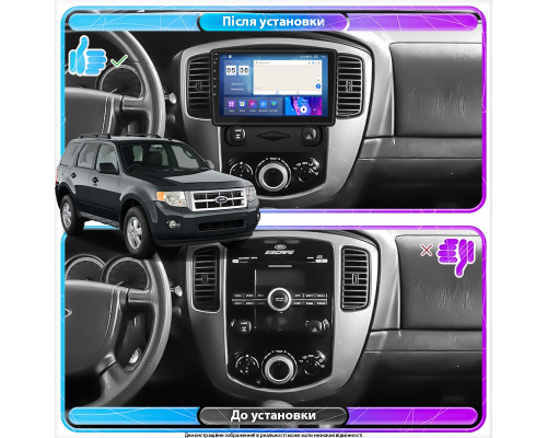 Штатная магнитола Lesko для Ford Escape II 2007-2012 экран 9" 4/64Gb CarPlay 4G Wi-Fi GPS Prime