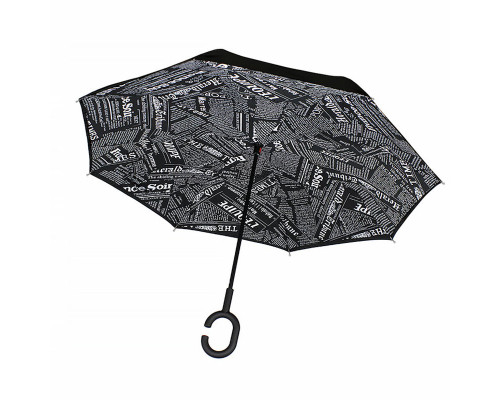 Зонт наоборот Up-Brella Газета Черная