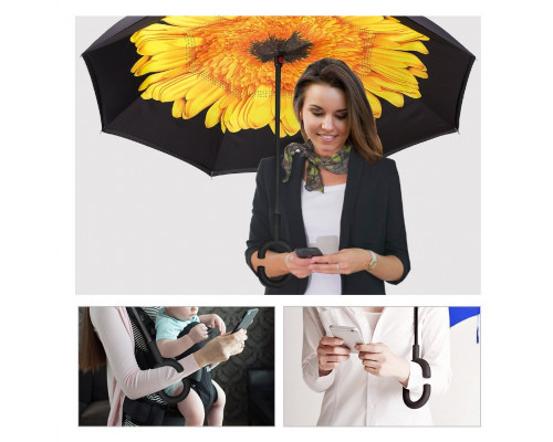 Зонт наоборот Up-Brella Цветок Желтый